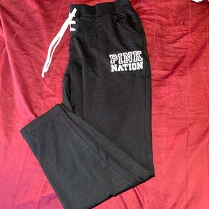 PINK black and white Joggers, size Large